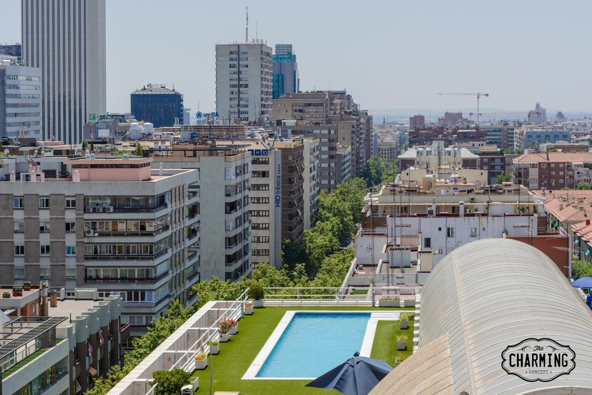 Charming Eurobuilding 2 Terrace Exclusive - Plaza De Parking Madri Exterior foto