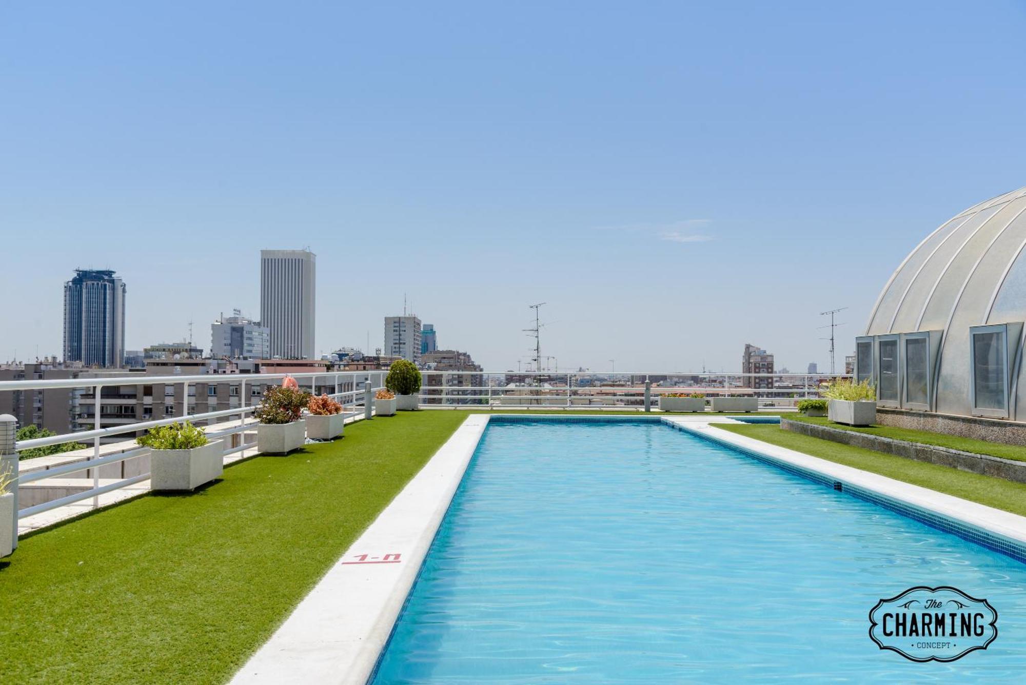 Charming Eurobuilding 2 Terrace Exclusive - Plaza De Parking Madri Exterior foto