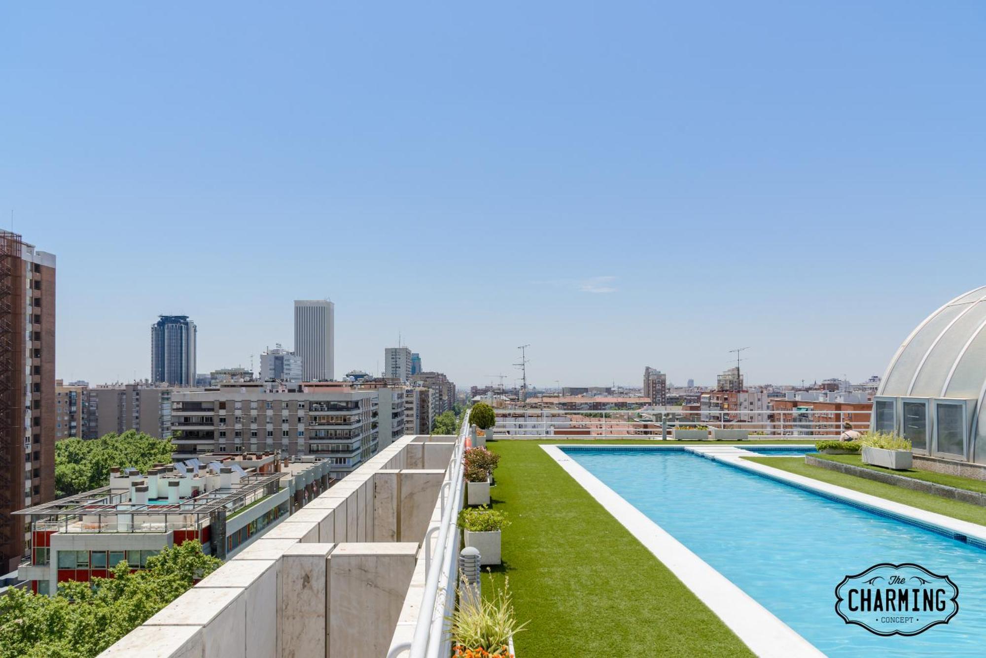 Charming Eurobuilding 2 Terrace Exclusive - Plaza De Parking Madri Exterior foto